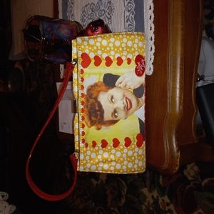 I love Lucy purse, yellow and red, clutch purse